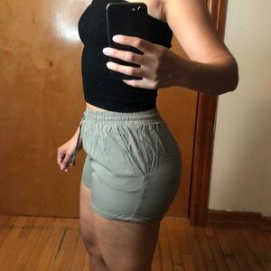 Olive jogger shorts